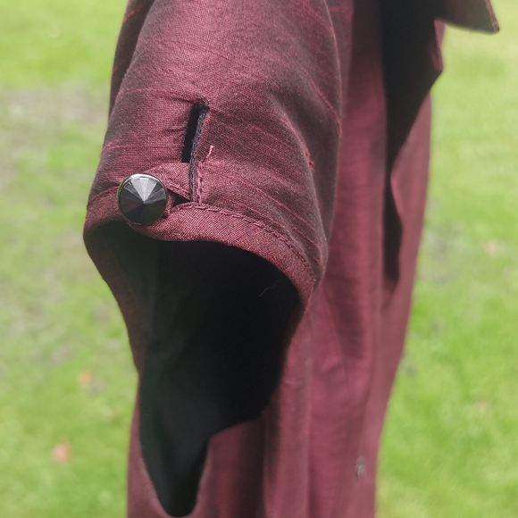 Anik Boutique Burgundy Formal Cocktail Dress Size 10, black lace at hem - Picture 2 of 8